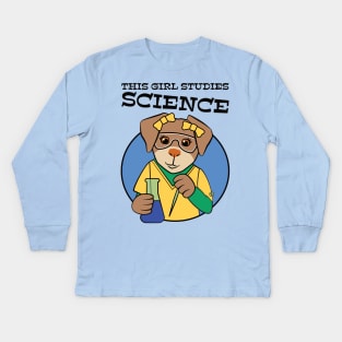 This Girl Studies Science Kids Long Sleeve T-Shirt